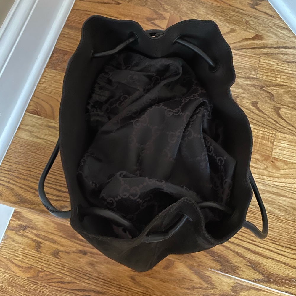 Gucci Suede Drawstring Shoulder Bag - image 5